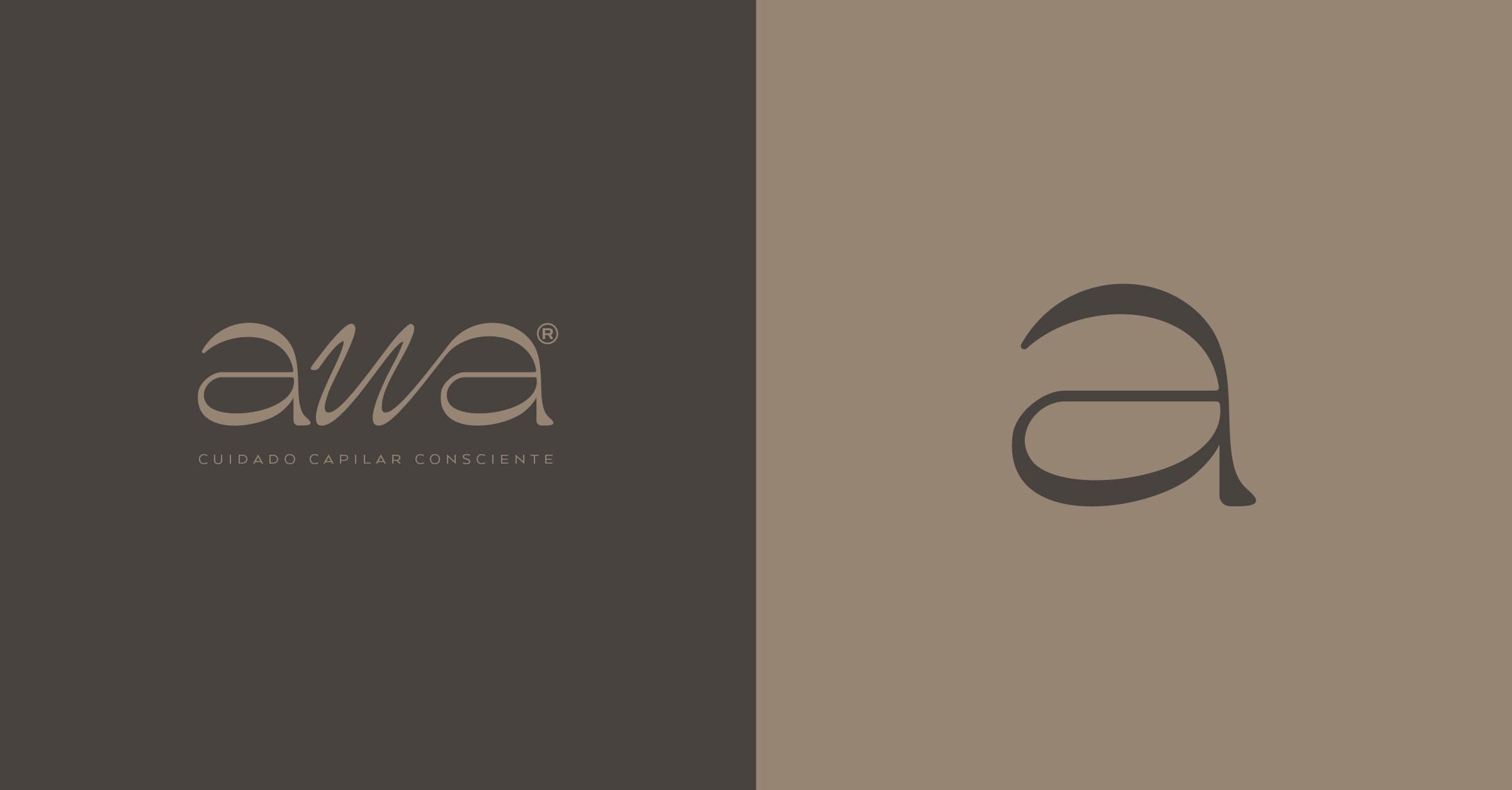 Logotipo AWA y símbolo en tonos tierra