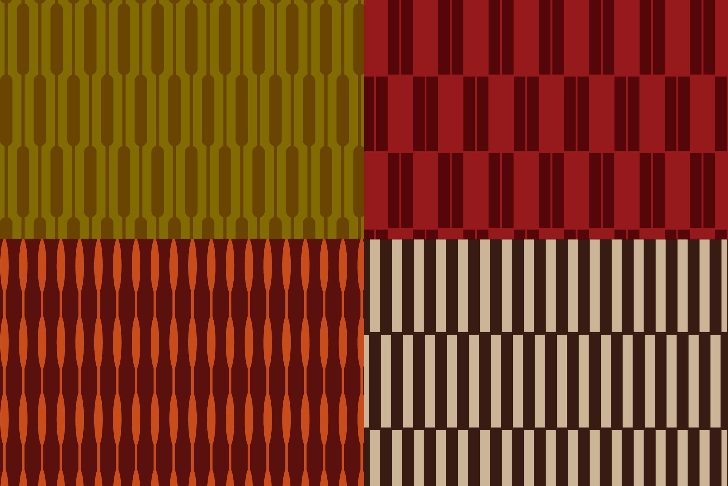 Patrones gráficos en los colores de La Colorá